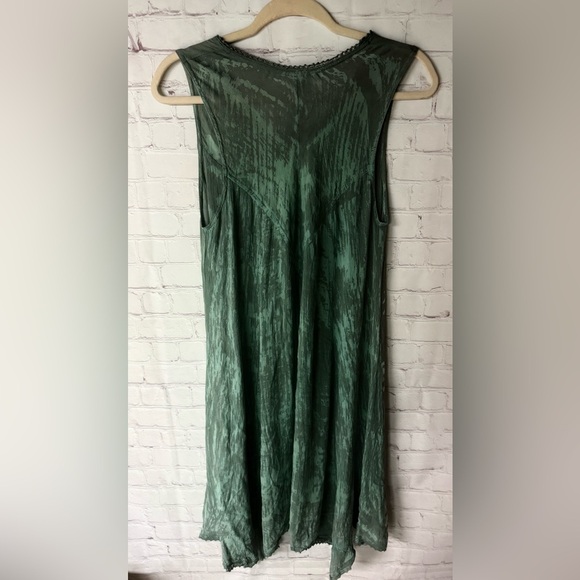 India Boutique Green Teal Boho Sleeveless Embroidery Dress - Picture 5 of 5